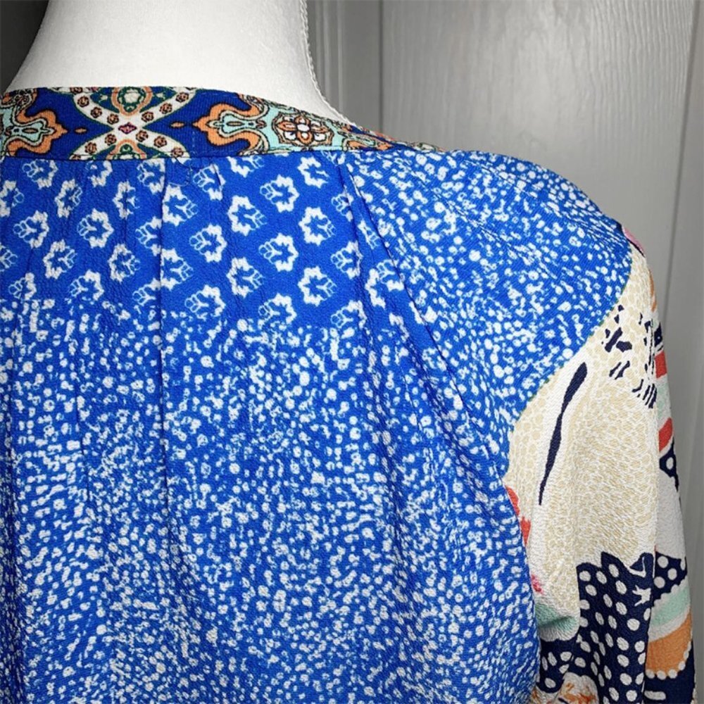 Figueroa + Flower Nwot Boho Patchwork Pattern Top - image 5